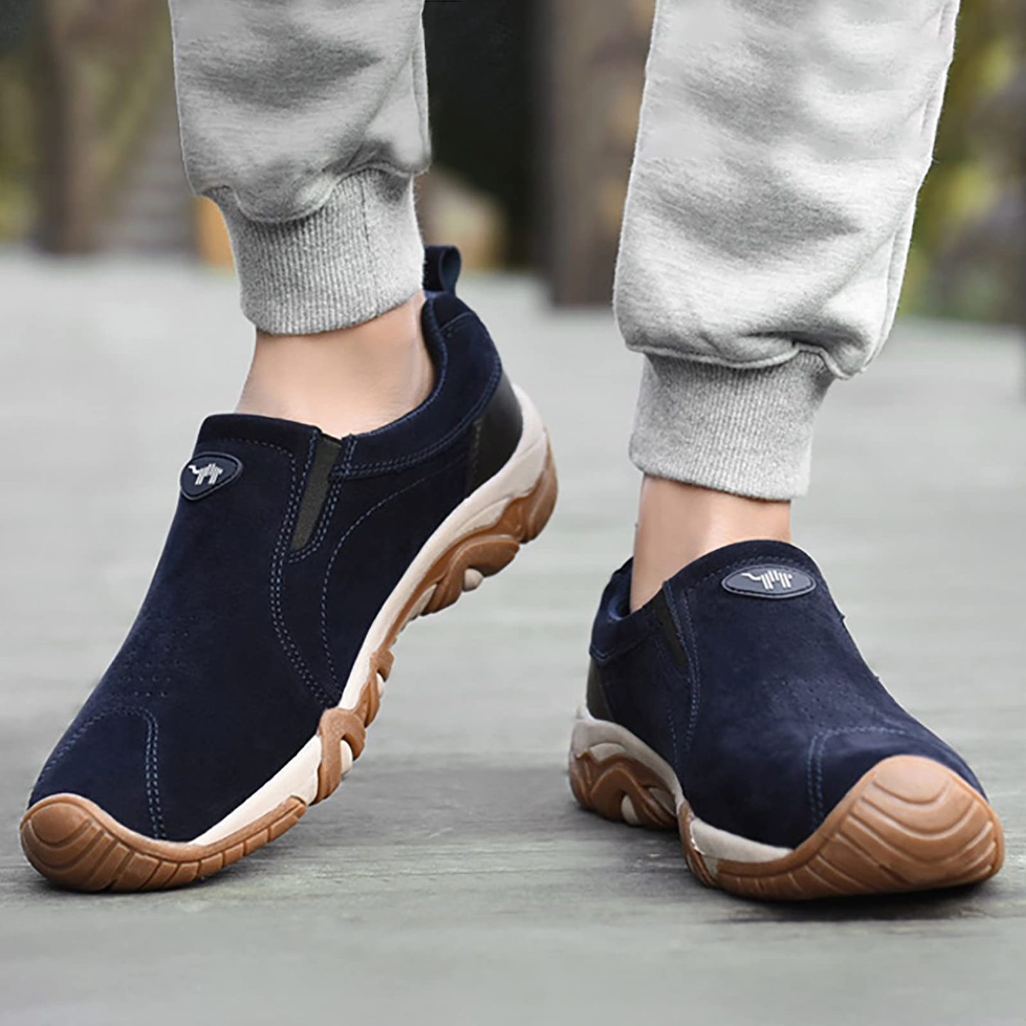 🔥Last Day Promotion 69% OFF 🎁Men's Outdoor Comfy Walking Slip-On Shoes Shoes, Comfortable Hiking Leather Sneakers