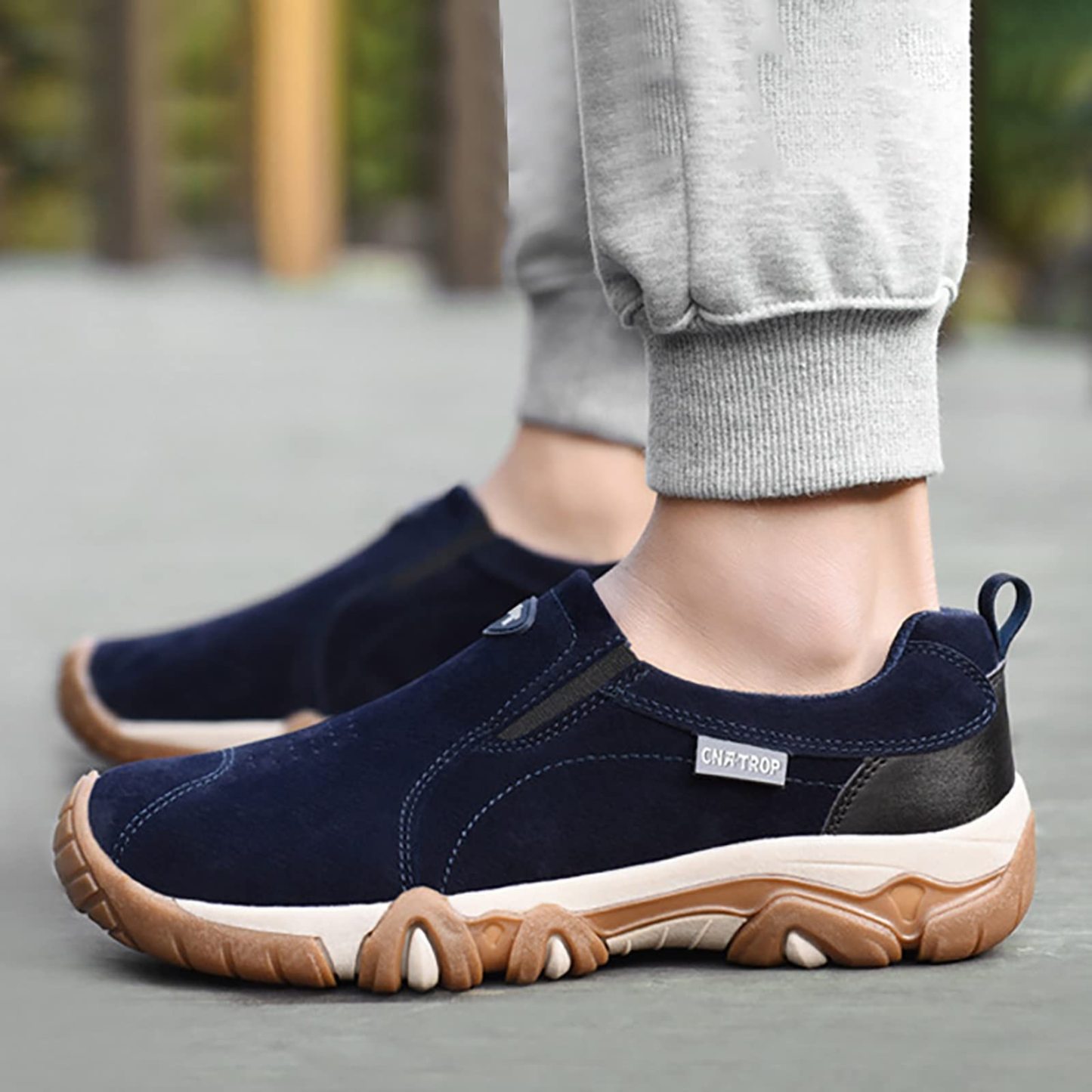 🔥Last Day Promotion 69% OFF 🎁Men's Outdoor Comfy Walking Slip-On Shoes Shoes, Comfortable Hiking Leather Sneakers