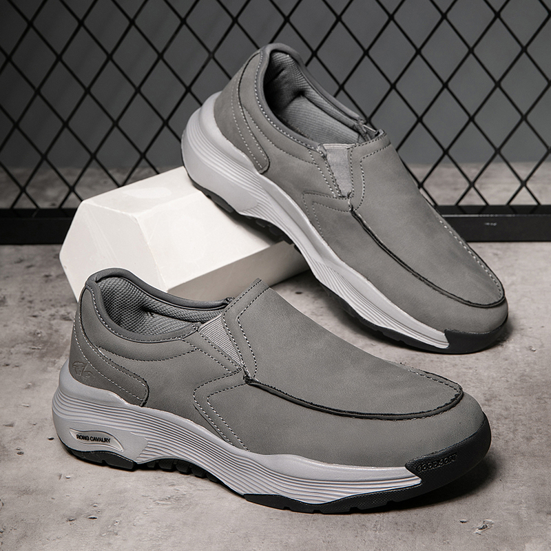 MEN'S COMFORTABLE GENUINE LEATHER SNEAKERS WITH ARCH SUPPORT AND SHOCK ABSORPTION