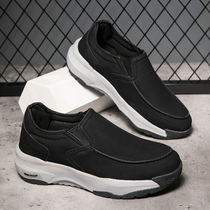 MEN'S COMFORTABLE GENUINE LEATHER SNEAKERS WITH ARCH SUPPORT AND SHOCK ABSORPTION