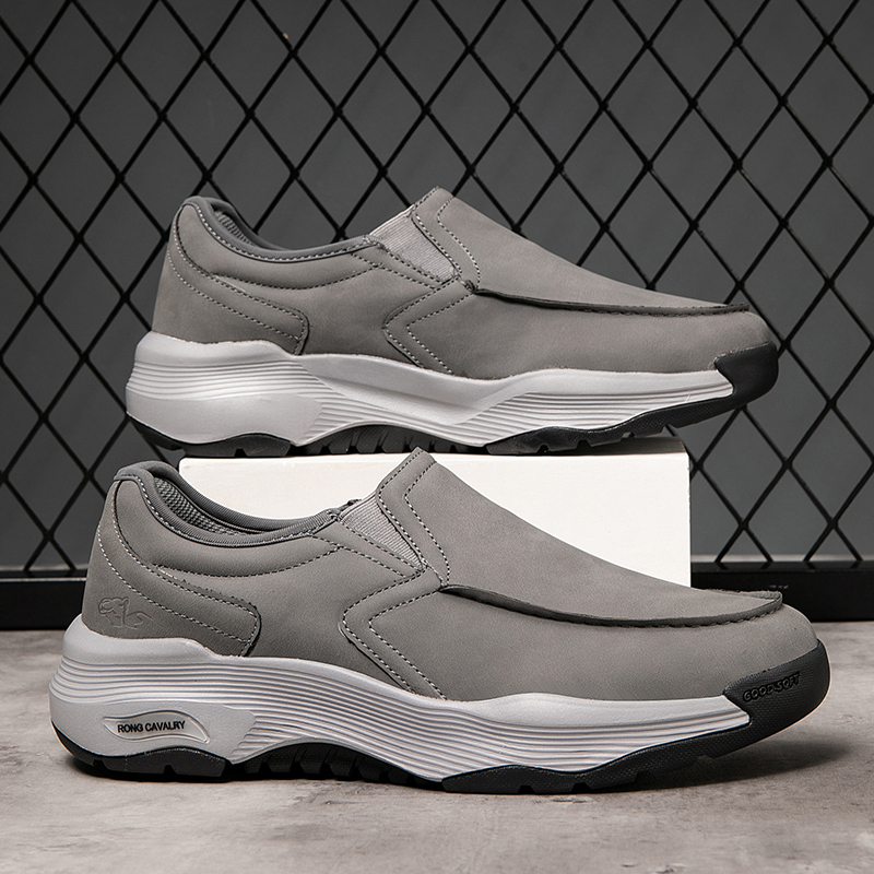 MEN'S COMFORTABLE GENUINE LEATHER SNEAKERS WITH ARCH SUPPORT AND SHOCK ABSORPTION