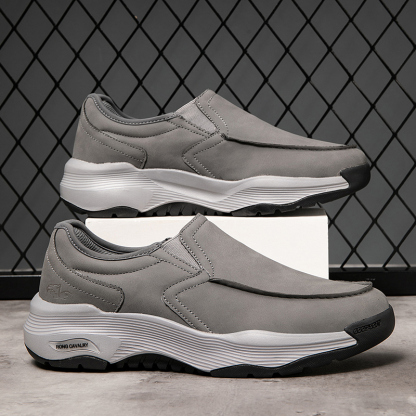 MEN'S COMFORTABLE GENUINE LEATHER SNEAKERS WITH ARCH SUPPORT AND SHOCK ABSORPTION