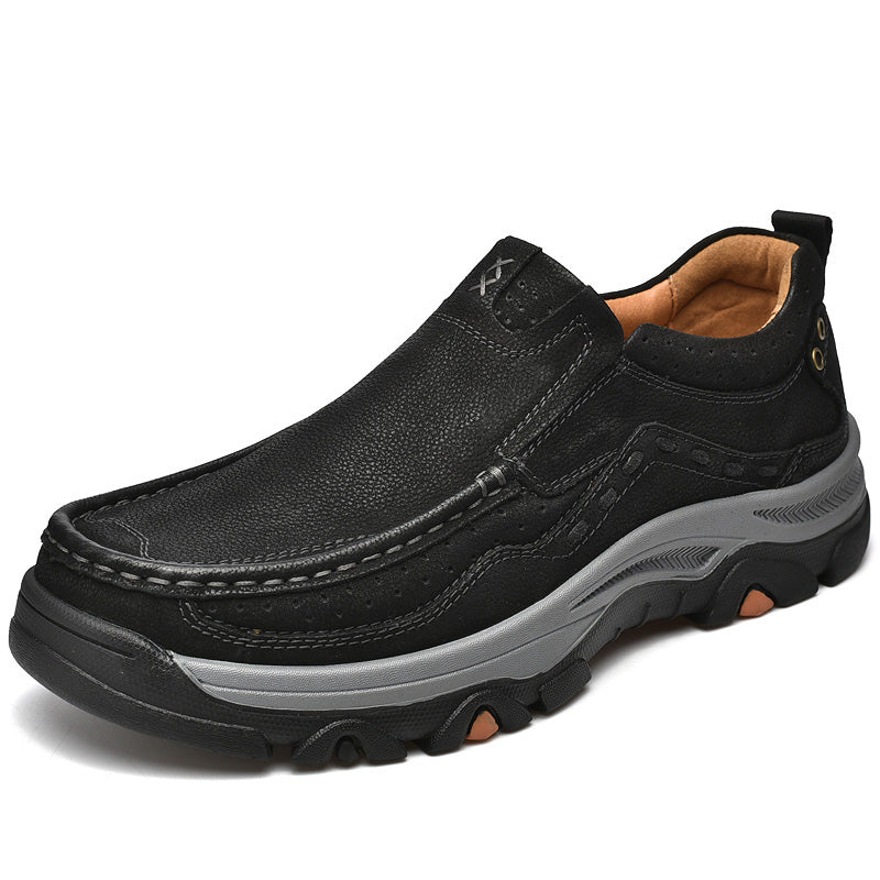 Sinarey®— Mens Slip On Leather Casual Walking Shoes