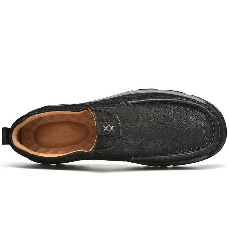 Sinarey®— Mens Slip On Leather Casual Walking Shoes