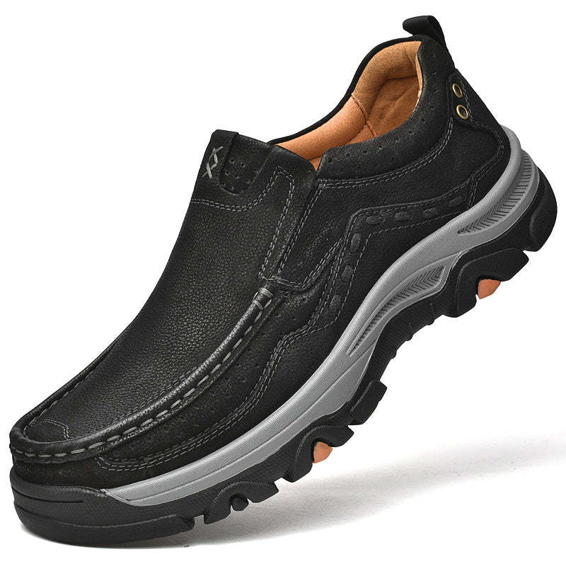 Sinarey®— Mens Slip On Leather Casual Walking Shoes