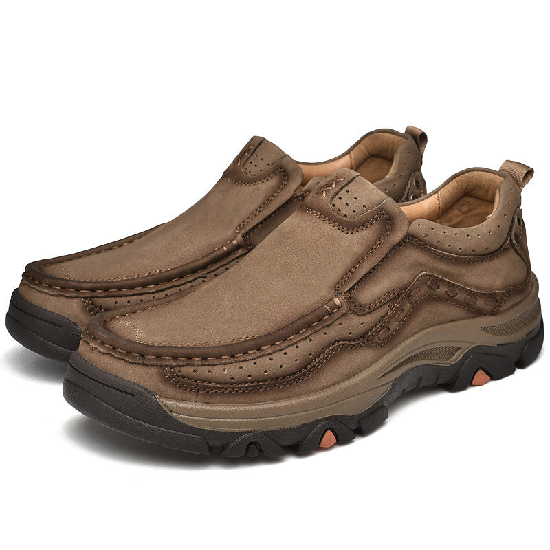 Sinarey®— Mens Slip On Leather Casual Walking Shoes