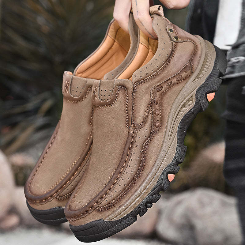 Sinarey®— Mens Slip On Leather Casual Walking Shoes