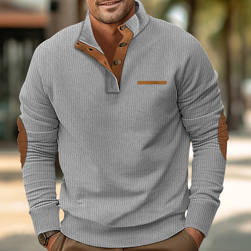 2023 Men's Outdoor Casual Stand Collar Long Sleeve Sweatshirt