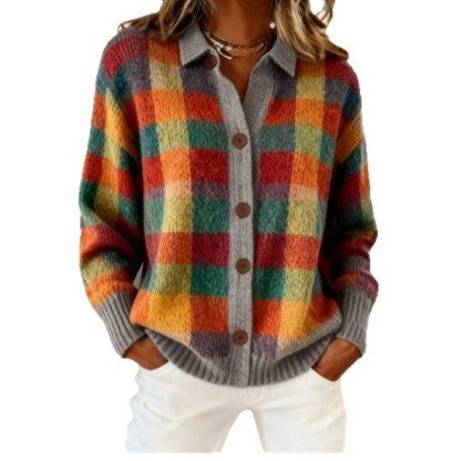 Elise™ - Everlasting Check Cardigan