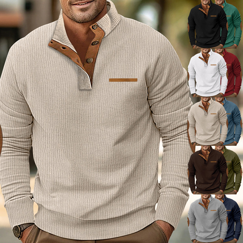 2023 Men's Outdoor Casual Stand Collar Long Sleeve Sweatshirt