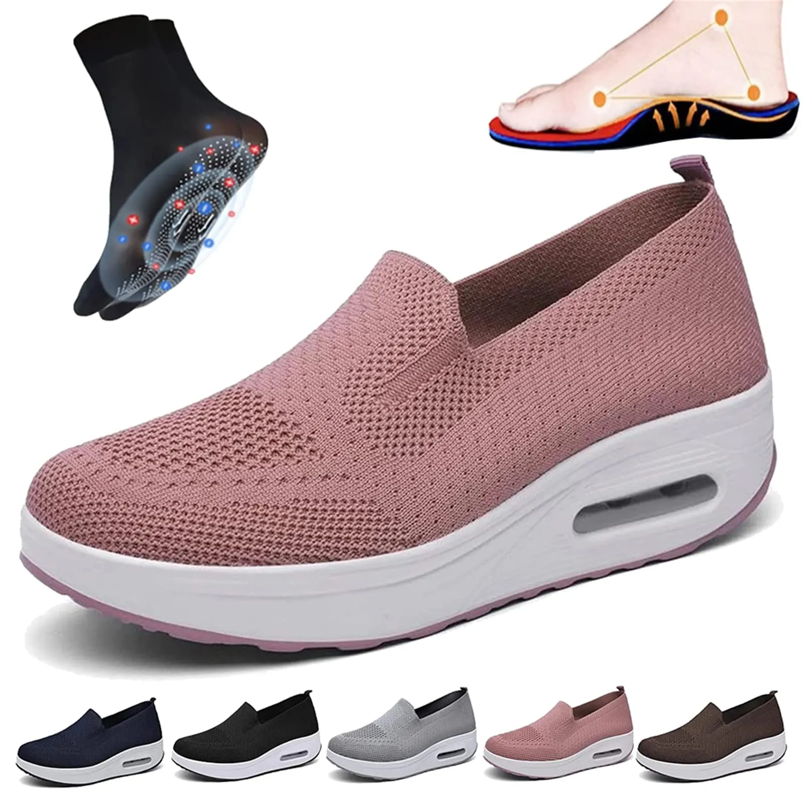 🔥Last Day 60% OFF - Slip-on light air cushion orthopedic Sneakers