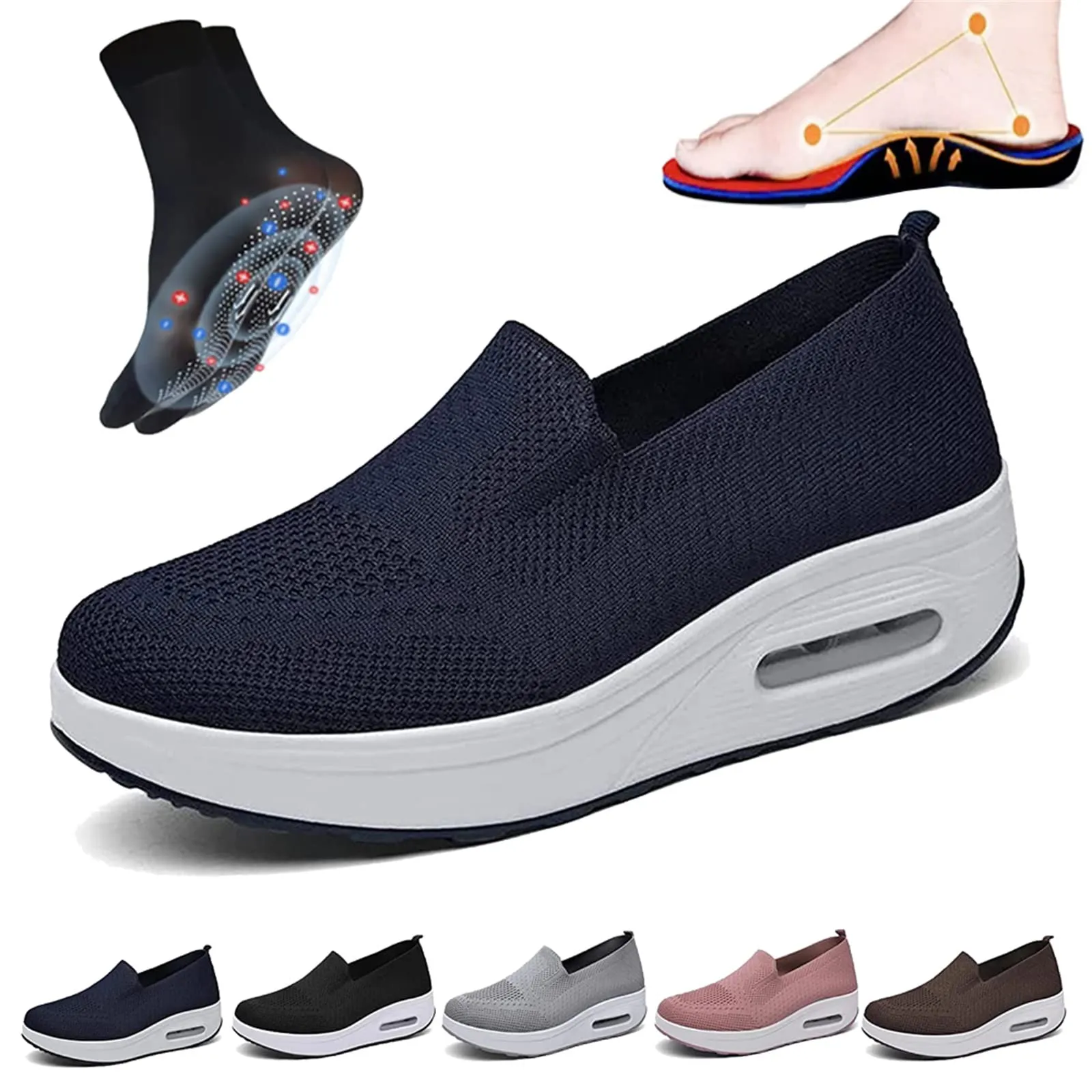 🔥Last Day 60% OFF - Slip-on light air cushion orthopedic Sneakers