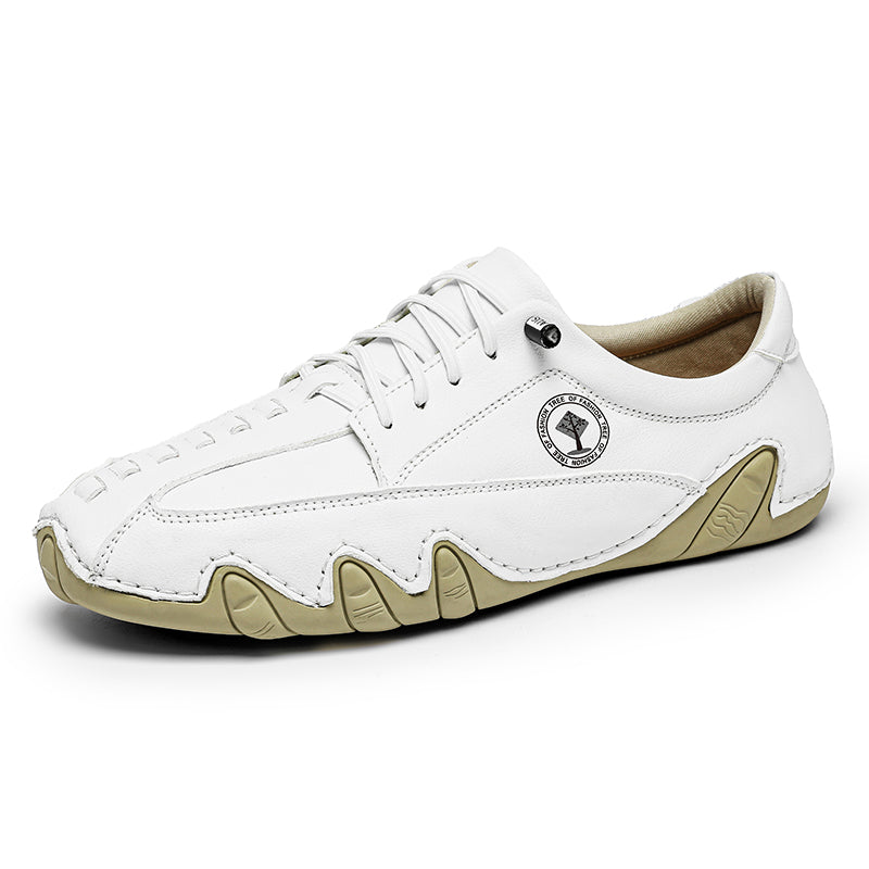 (⏰NOW ON: 53% OFF Independence Day Sale! 🔥)Mens Casual Shoes Summer Breathable Sneakers Loafers Walking Shoes Hand Made Lace-Up Leather Dress Flats Shoes for Driving Business Working Office