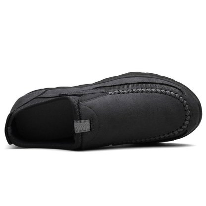 Men Handmade Side Breathable Casual Comfortable Leather Shoes