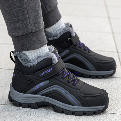 WOMEN'S COMFORTABLE FLEECE HIGH TOP PLATFORM CASUAL SHOES