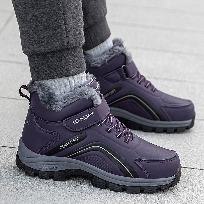 WOMEN'S COMFORTABLE FLEECE HIGH TOP PLATFORM CASUAL SHOES