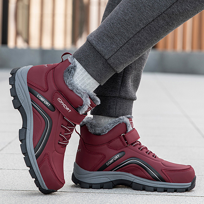 WOMEN'S COMFORTABLE FLEECE HIGH TOP PLATFORM CASUAL SHOES