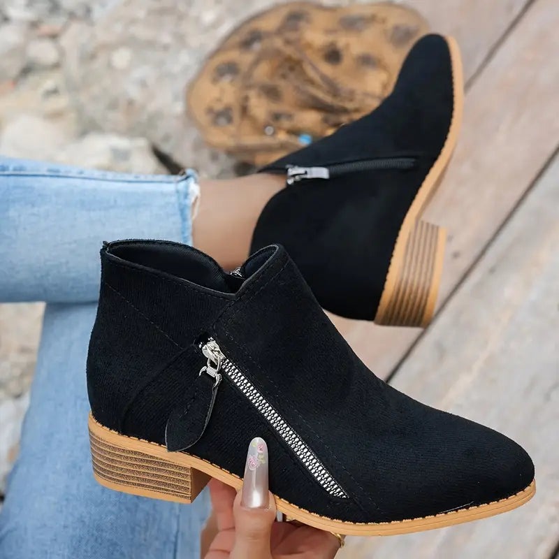 🔥Last Day 69% OFF🔥Women’s Comfort Walking Ankle Boots – Low Heel, Zipper Closure, Orthopedic Arch Support