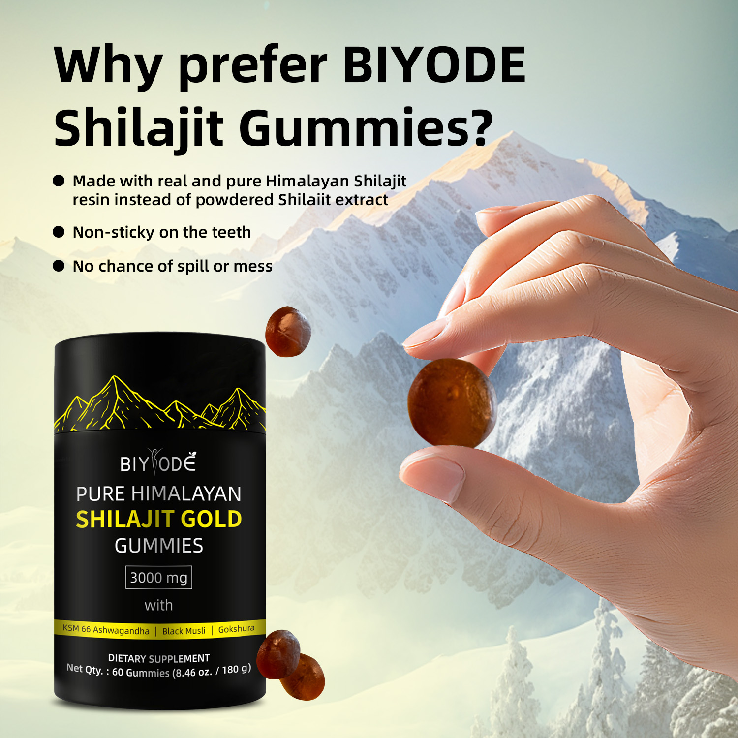 (🔥Last day for Free Shipping) Pure Himalayan Shilajit Gummies | With Ashwagandha,Gokshura | Doctor Recommended