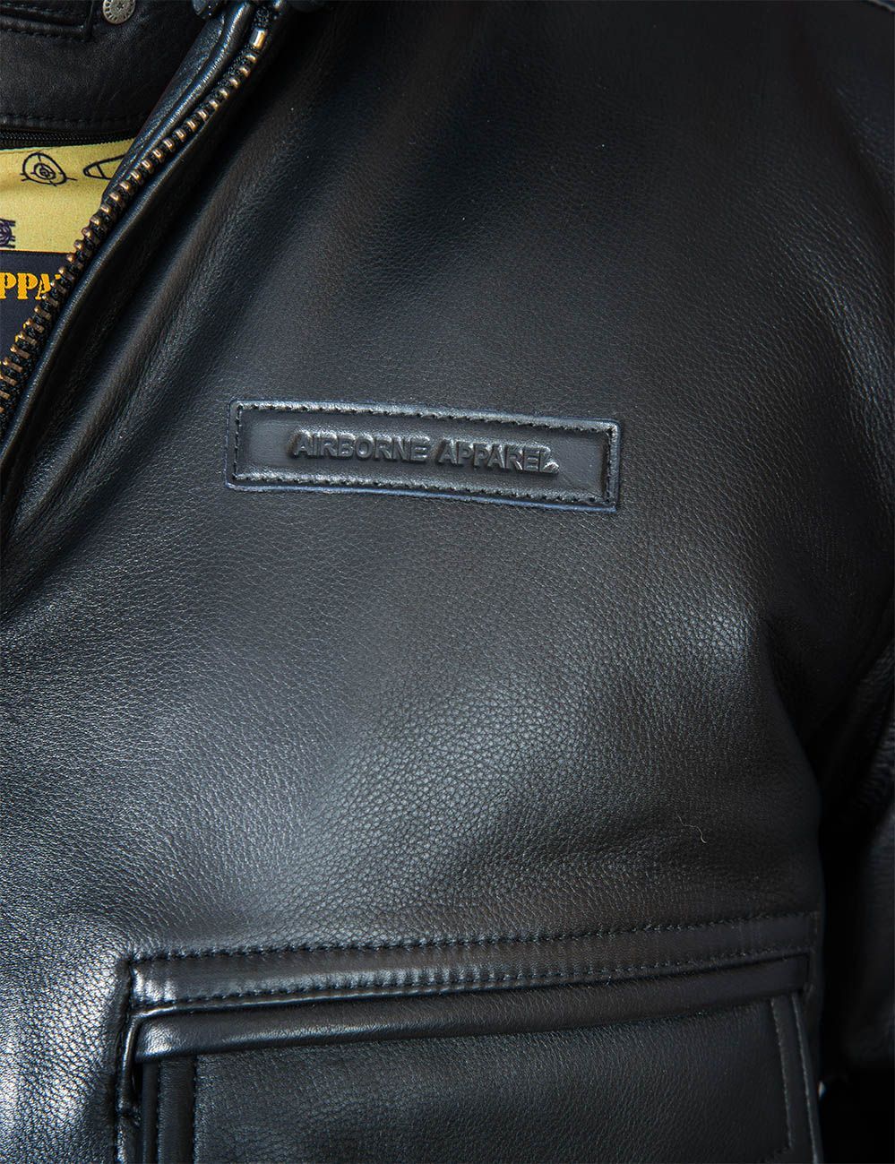 (NEW ARRIVALS) A-2 FLIGHT LEATHER JACKET WITH LINER BLACK