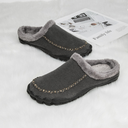 Men's Comfort Winter Warm Fleece Lined Casual Slippers Waterproof Indoor Outdoor Non-slip House Shoes
