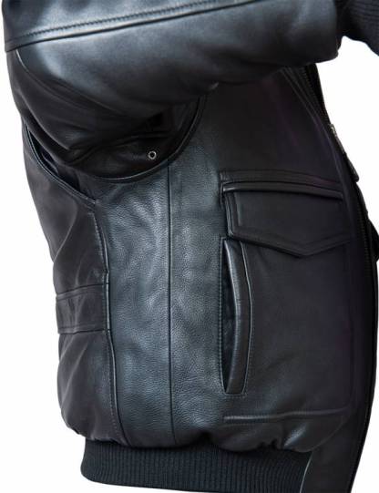 (NEW ARRIVALS) A-2 FLIGHT LEATHER JACKET WITH LINER BLACK