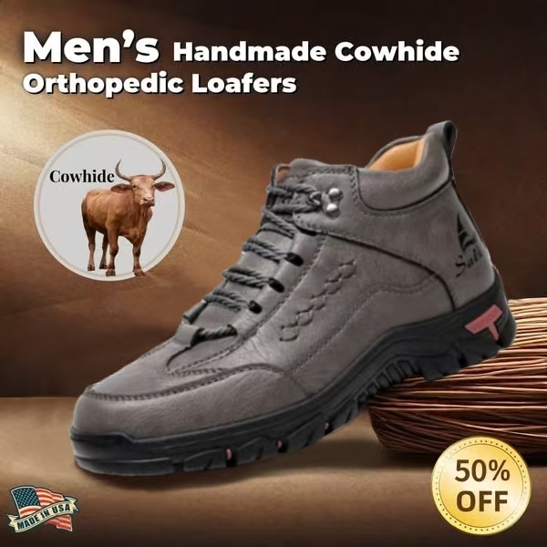 Men's Handcrafted Genuine Leather Orthopedic Arch Support Boots