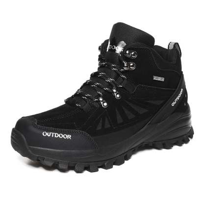 MEN'S HIGH TOP PLUSH COMFORTABLE CASUAL HIKING SHOES