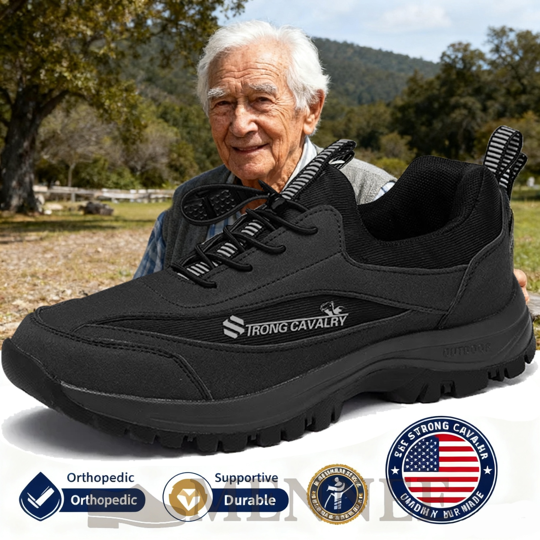 (👨‍⚕️Medical Certified Seal®️) Men's Hiking Sneakers: Waterproof Orthopedic Shoes (Eases Foot Pain)