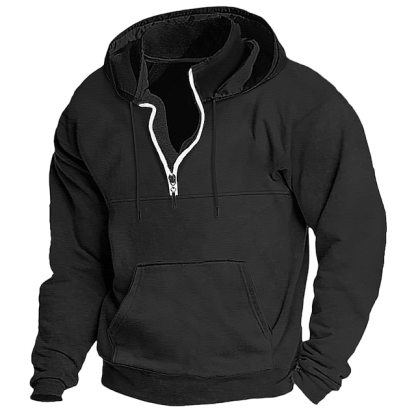 Men's Hoodie Quarter Zip Hoodie Tactical Streetwear Cool Casual Spring &  Fall Clothing