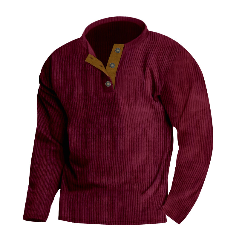 LAST DAY 60% OFF-Patsiny Men's Casual Corduroy Long Sleeve Button Down Henley