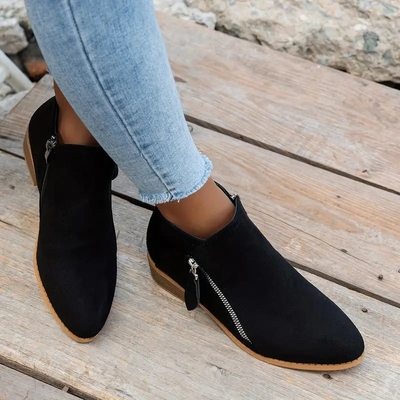 🔥Last Day 69% OFF🔥Women’s Comfort Walking Ankle Boots – Low Heel, Zipper Closure, Orthopedic Arch Support