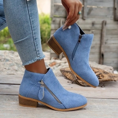 🔥Last Day 69% OFF🔥Women’s Comfort Walking Ankle Boots – Low Heel, Zipper Closure, Orthopedic Arch Support