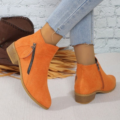 🔥Last Day 69% OFF🔥Women’s Comfort Walking Ankle Boots – Low Heel, Zipper Closure, Orthopedic Arch Support