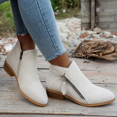 🔥Last Day 69% OFF🔥Women’s Comfort Walking Ankle Boots – Low Heel, Zipper Closure, Orthopedic Arch Support