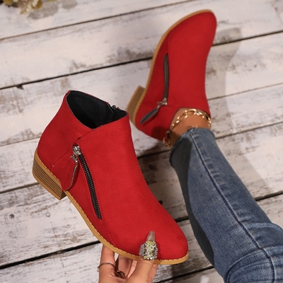 🔥Last Day 69% OFF🔥Women’s Comfort Walking Ankle Boots – Low Heel, Zipper Closure, Orthopedic Arch Support