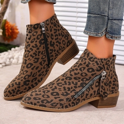 🔥Last Day 69% OFF🔥Women’s Comfort Walking Ankle Boots – Low Heel, Zipper Closure, Orthopedic Arch Support