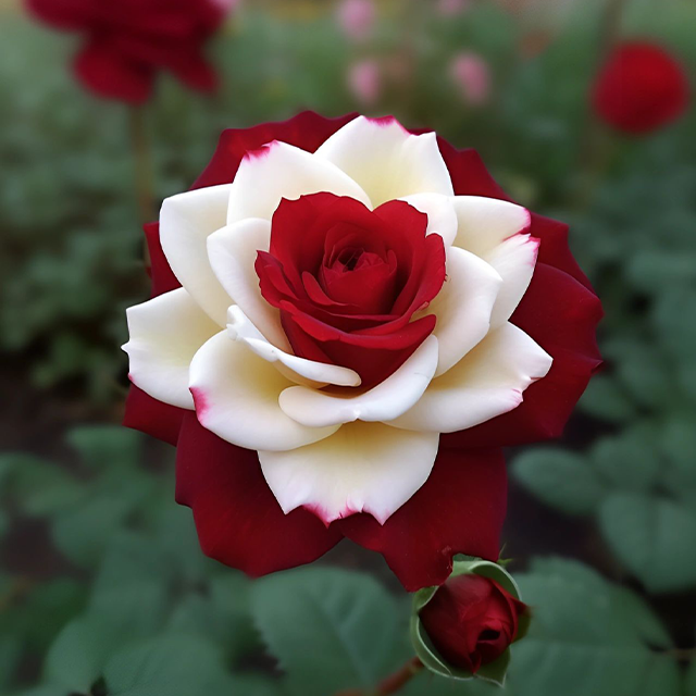 Rare Twin Red White Rose Flower Seeds-Plantjoyfarm-Garden Seeds,Flower Seeds,Rose seeds,best selling