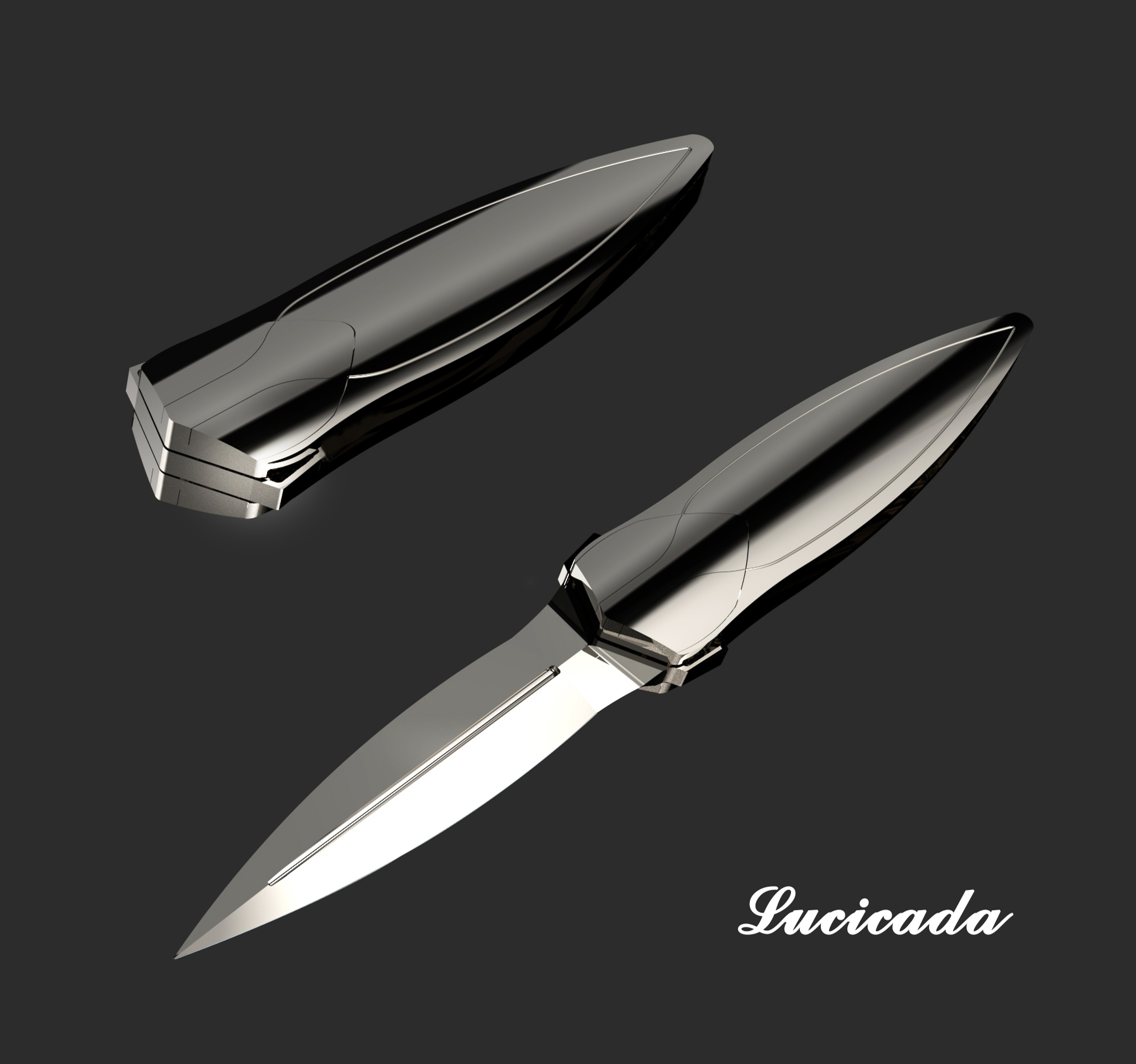 Mirror-polished folding knife