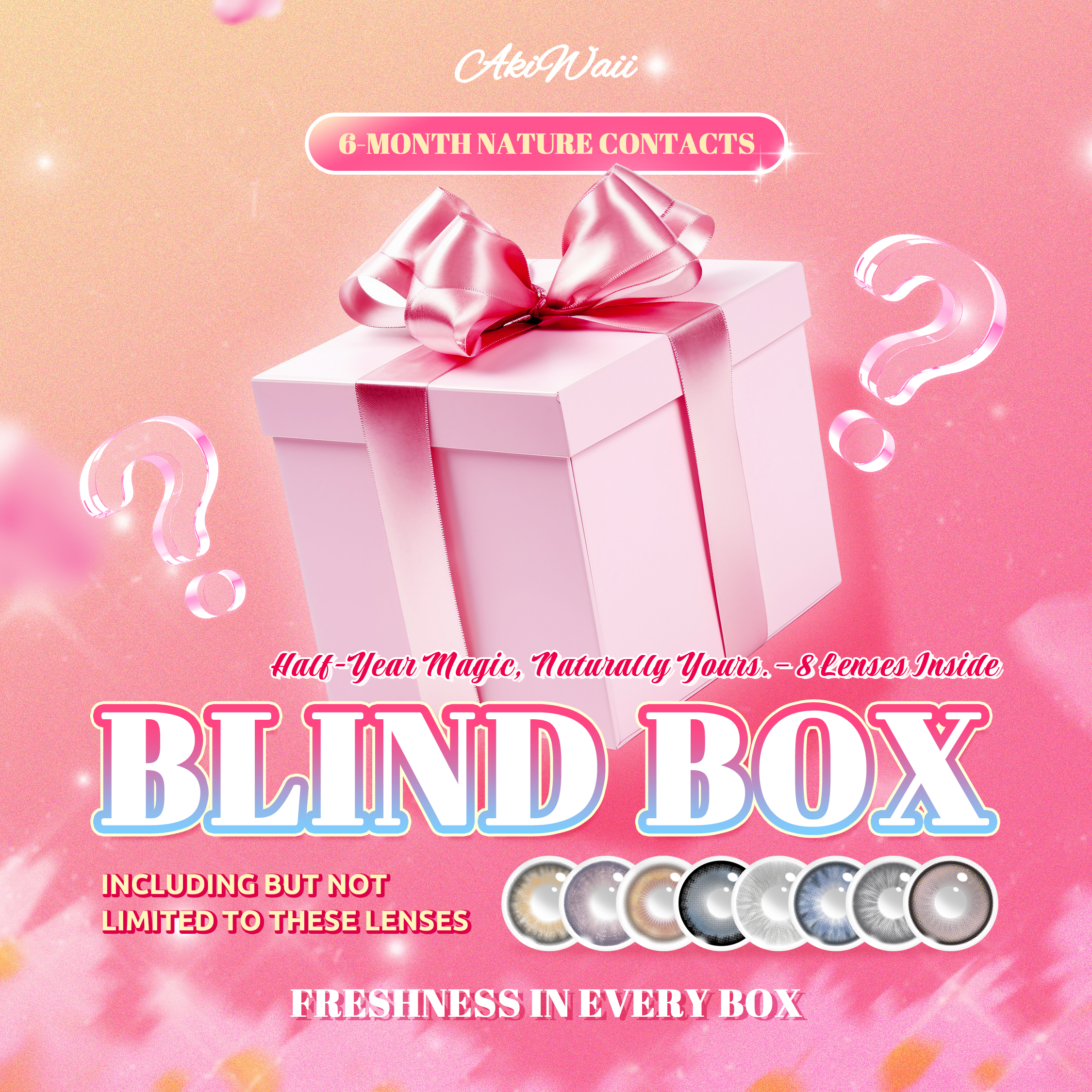 Akiwaii 6-Month Nature Contacts Blind Box | 8 Pairs