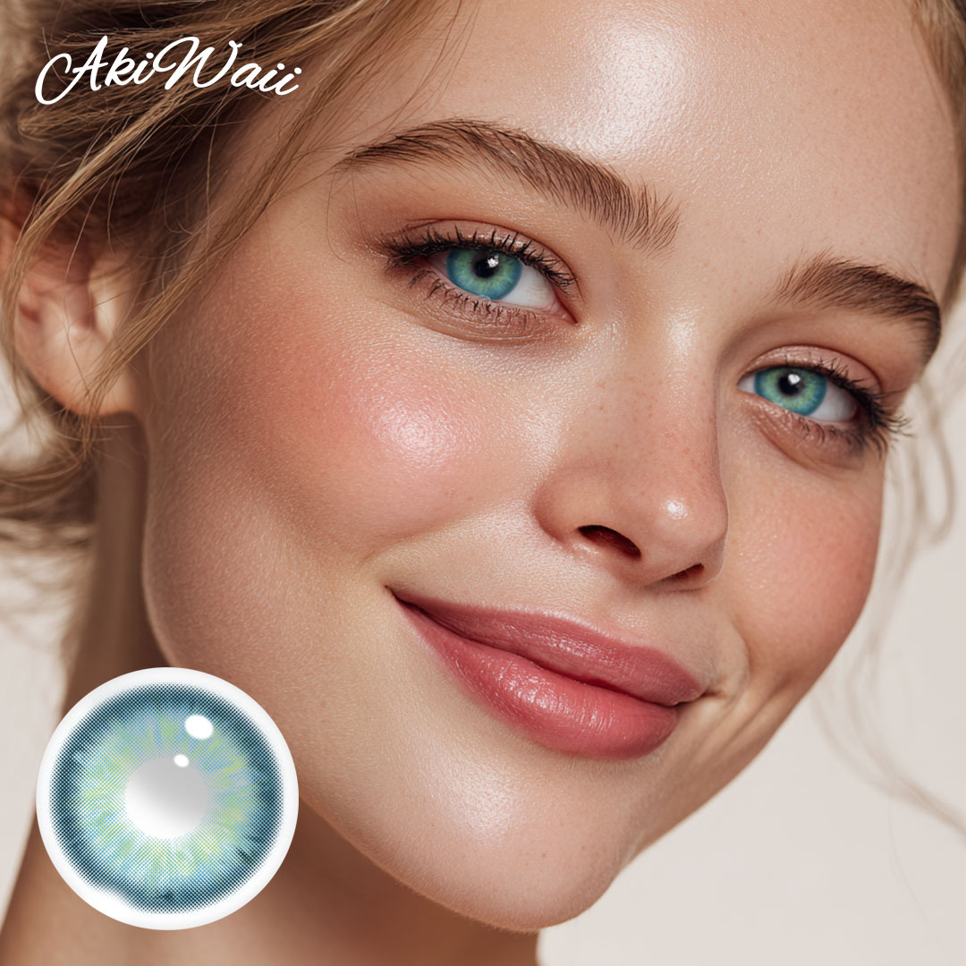 Teardrop Blue Yearly Contact Lenses – Akiwaii