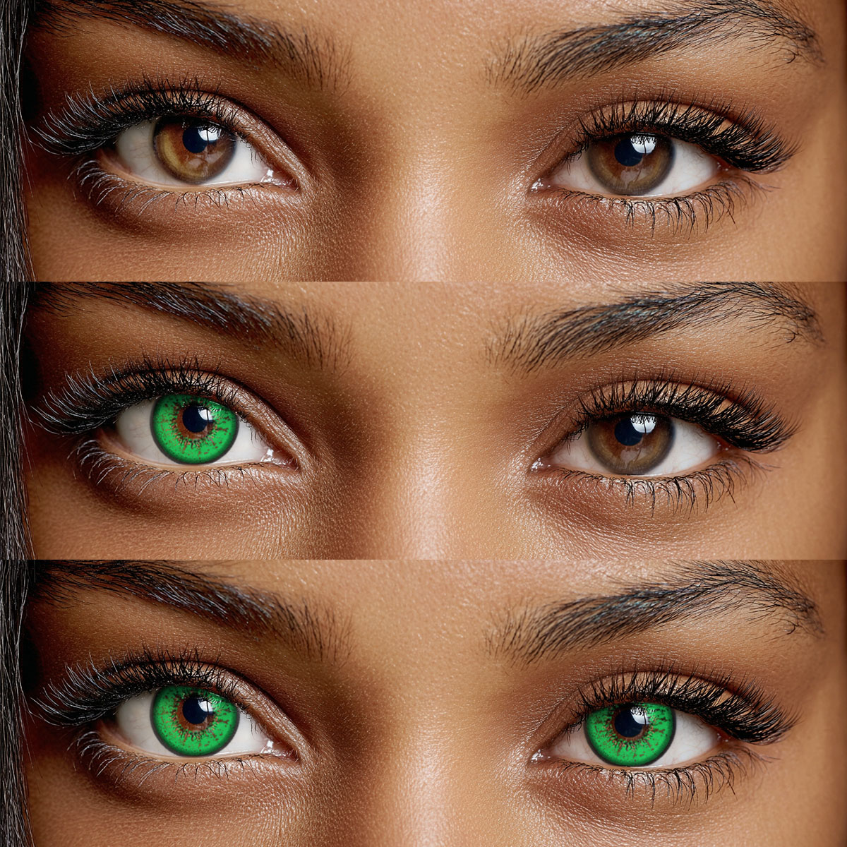 Akiwaii Kivie Green Daily Contacts | Vibrant Cosplay Green