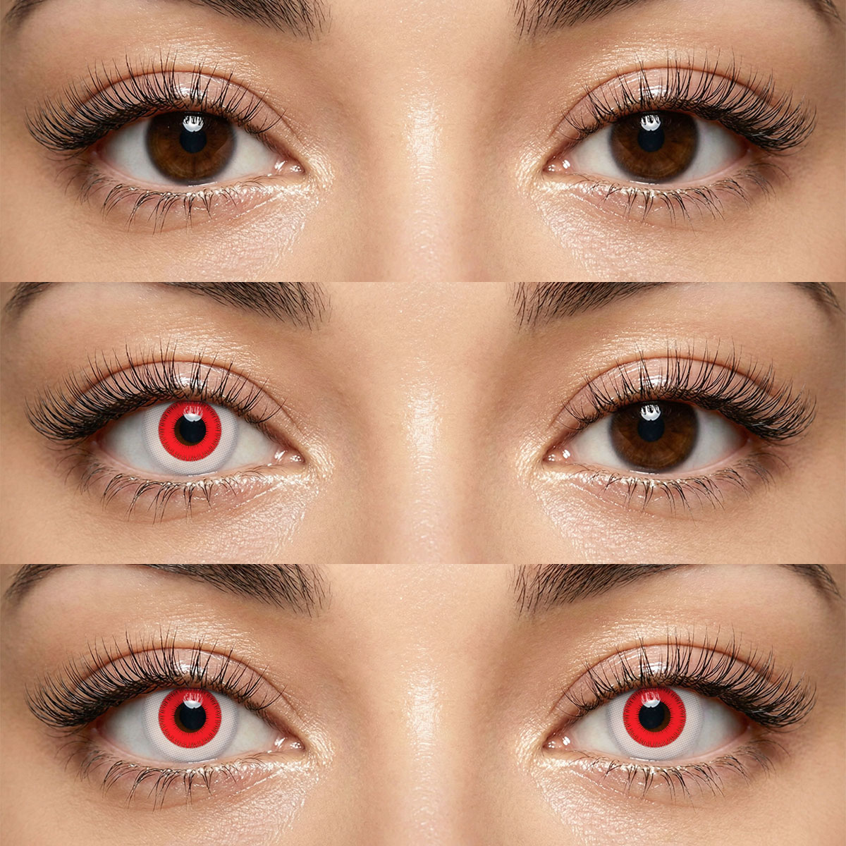 Akiwaii Intense Red Contacts – 6-Month Wear Halloween Lenses