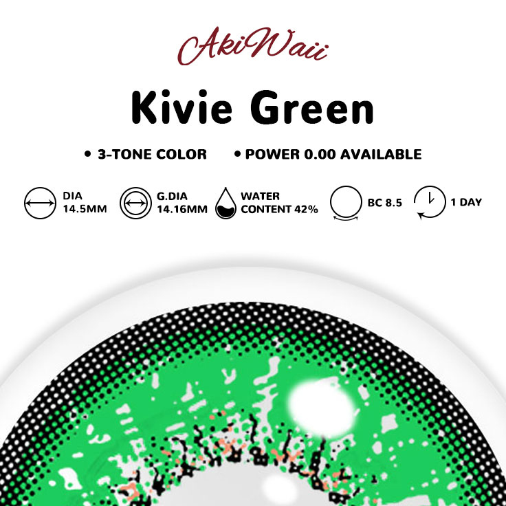 Akiwaii Kivie Green Daily Contacts | Vibrant Cosplay Green-10pcs