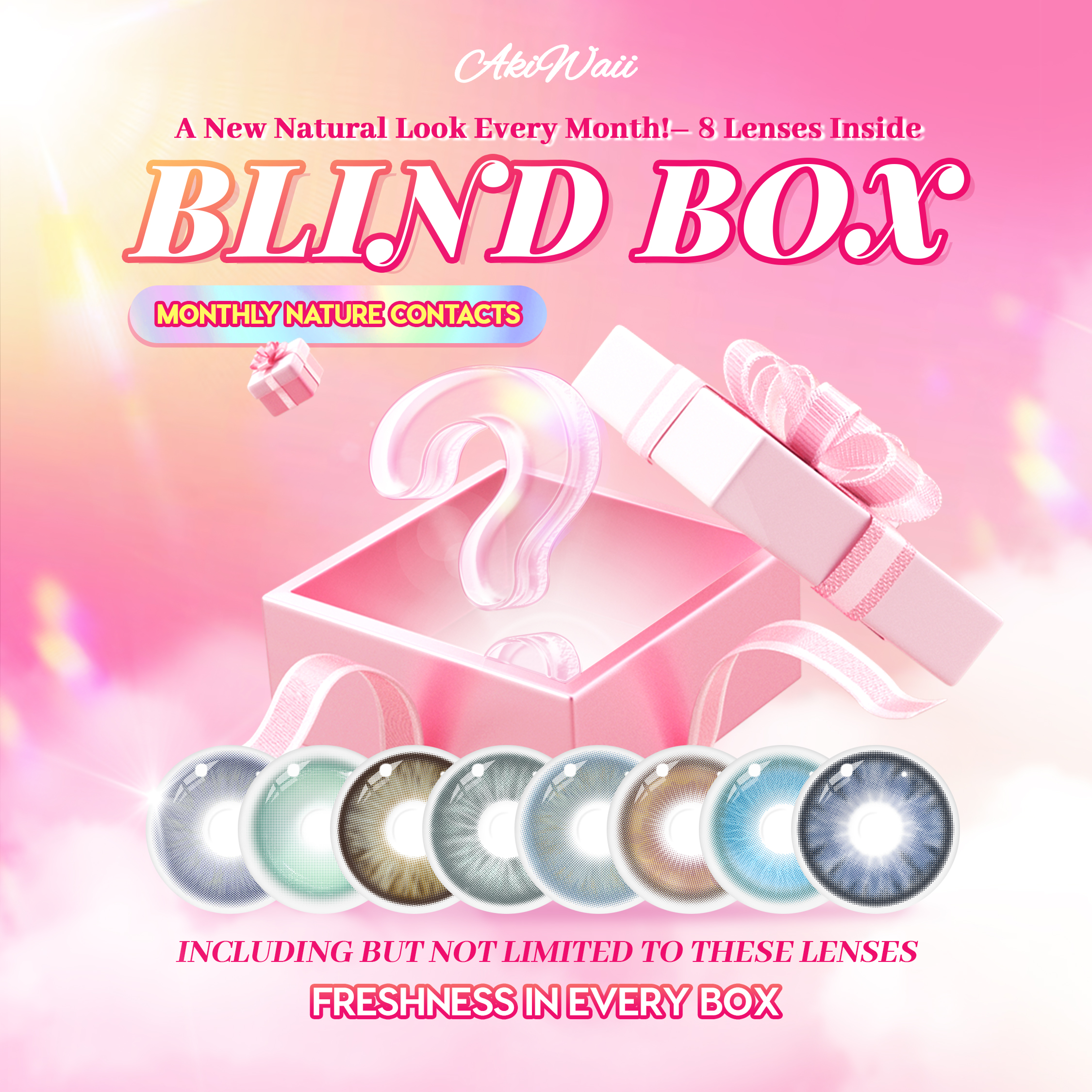 Akiwaii Monthly Nature Contacts Blind Box – 8 Pairs