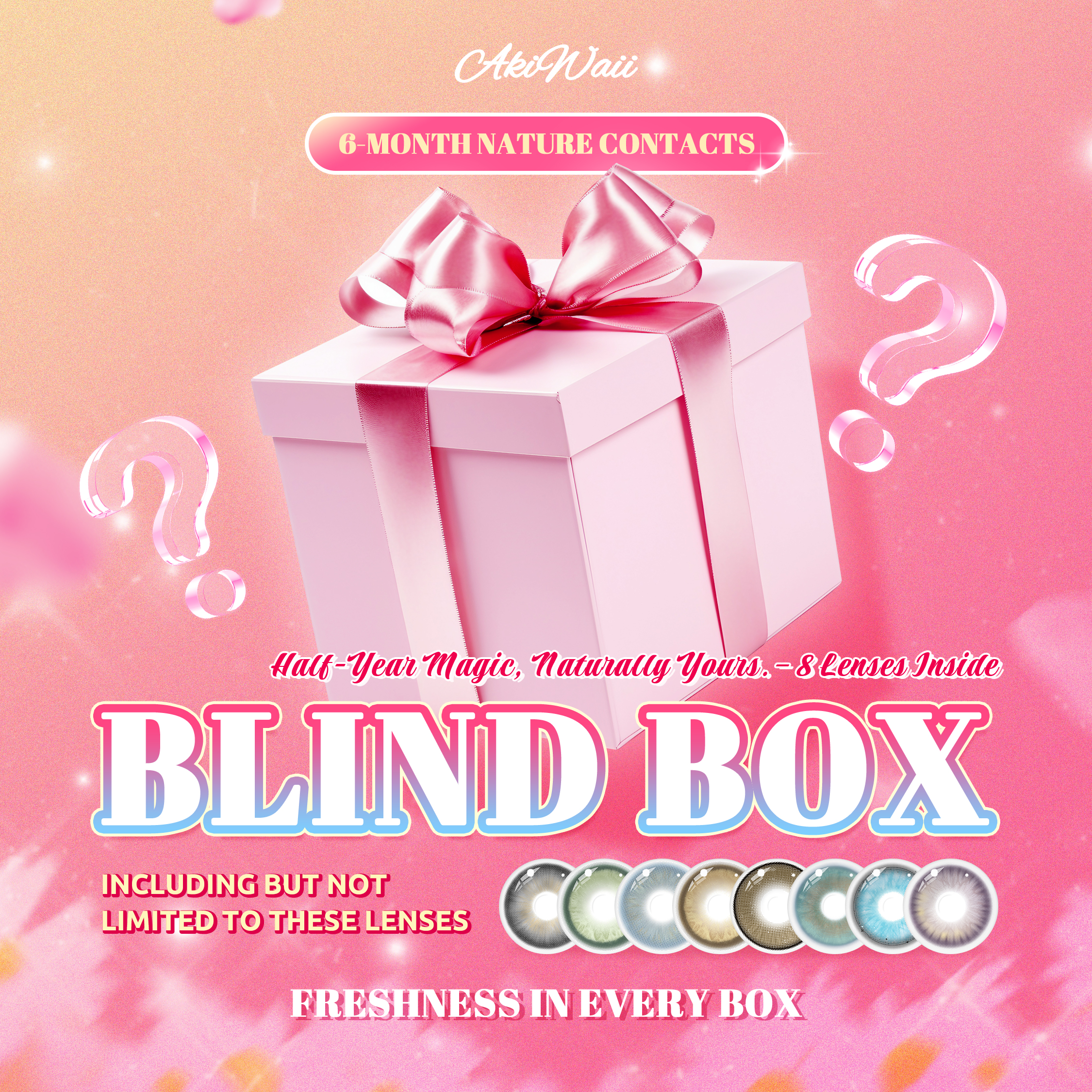 Akiwaii 6-Month Nature Contacts Blind Box – 8 Pairs