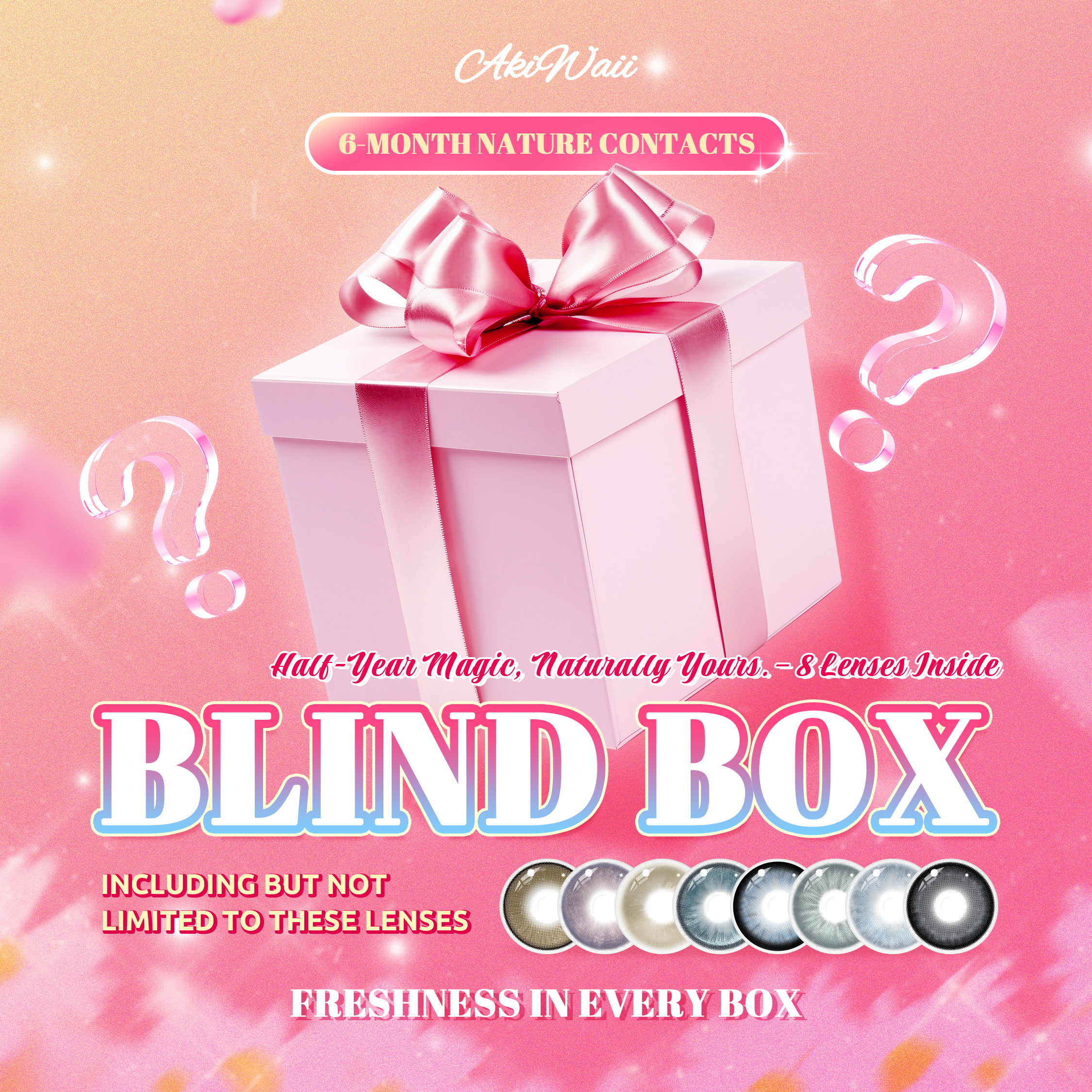 Akiwaii 6-Month Nature Contacts Blind Box – 8 Pairs