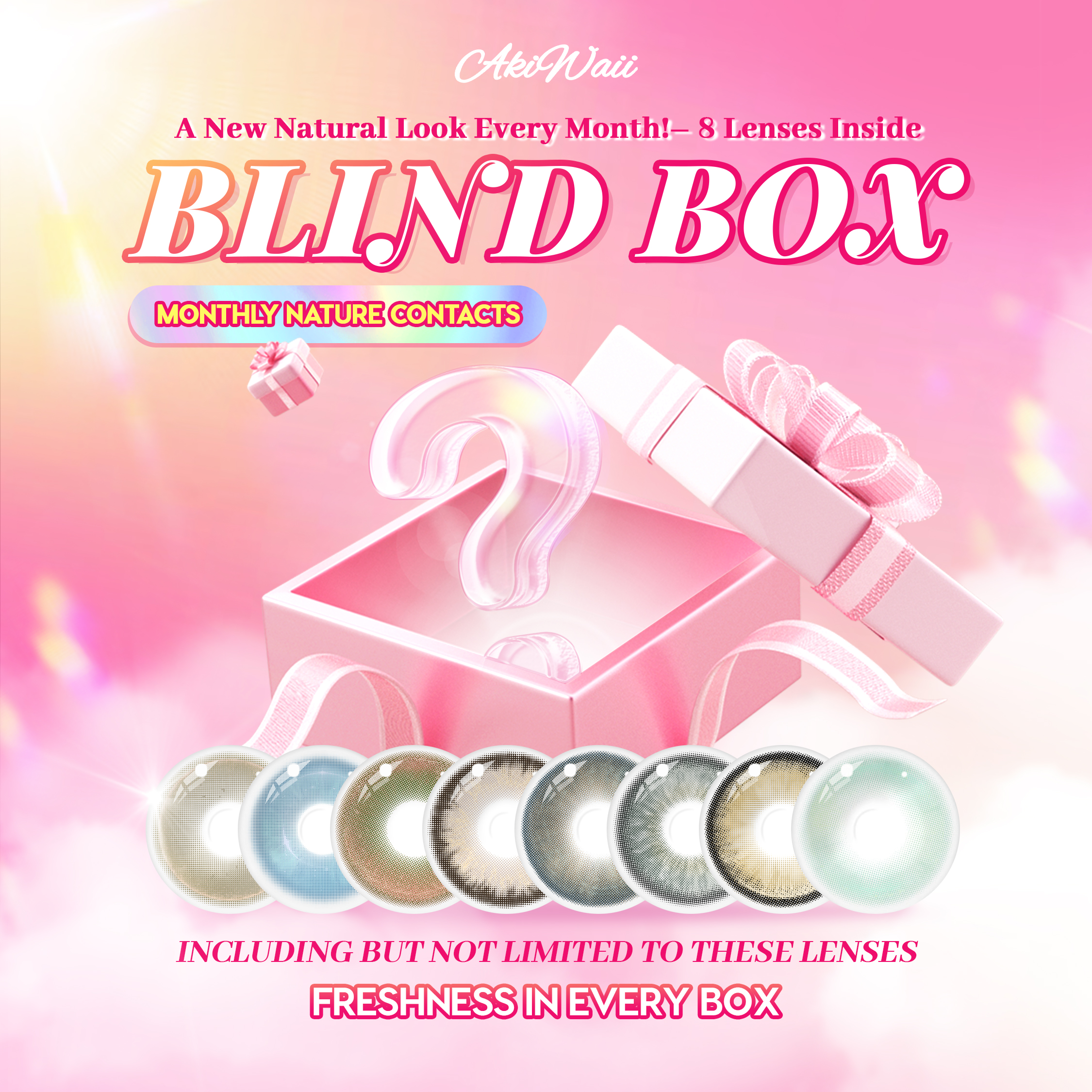 Akiwaii Monthly Nature Contacts Blind Box – 8 Pairs