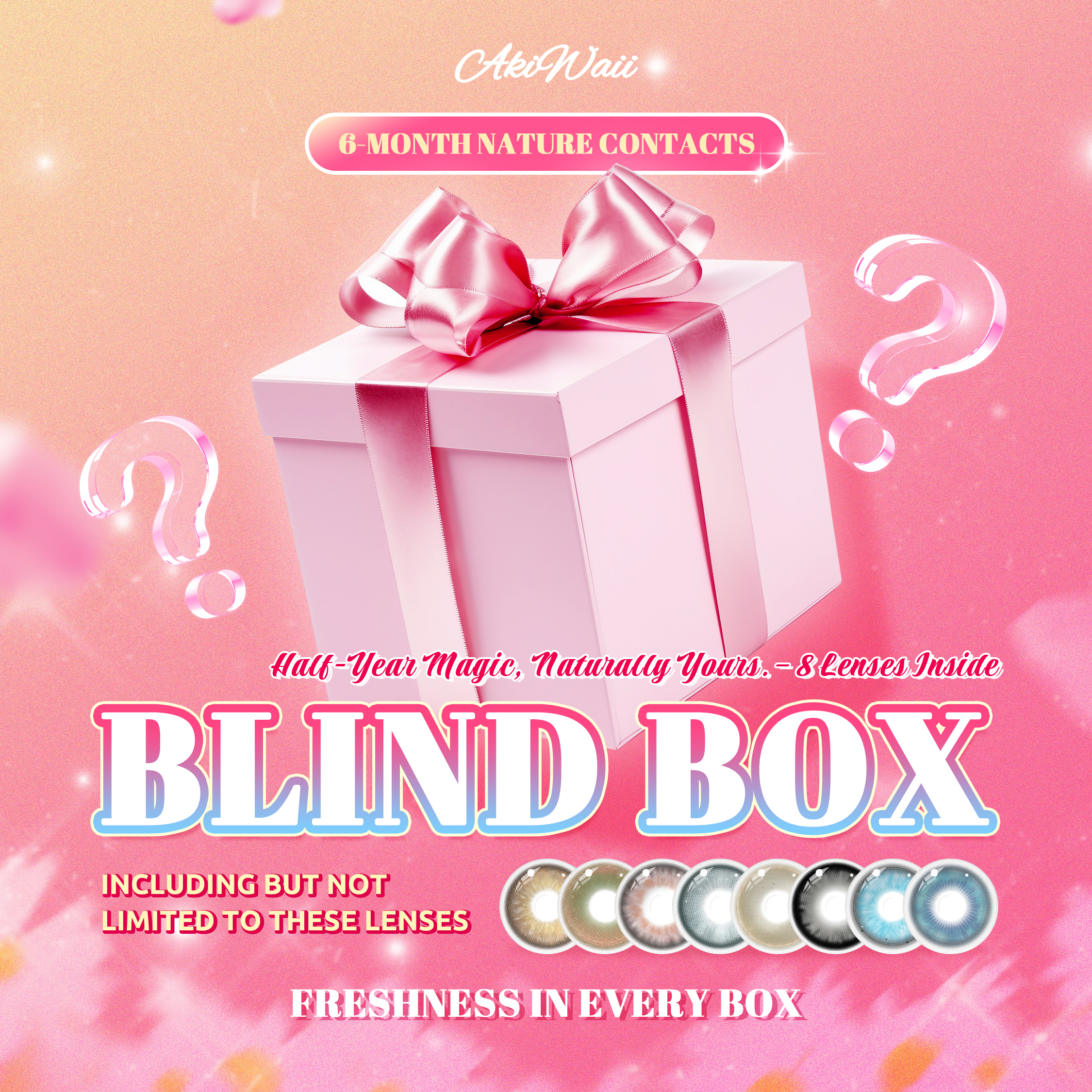 Akiwaii 6-Month Nature Contacts Blind Box – 8 Pairs