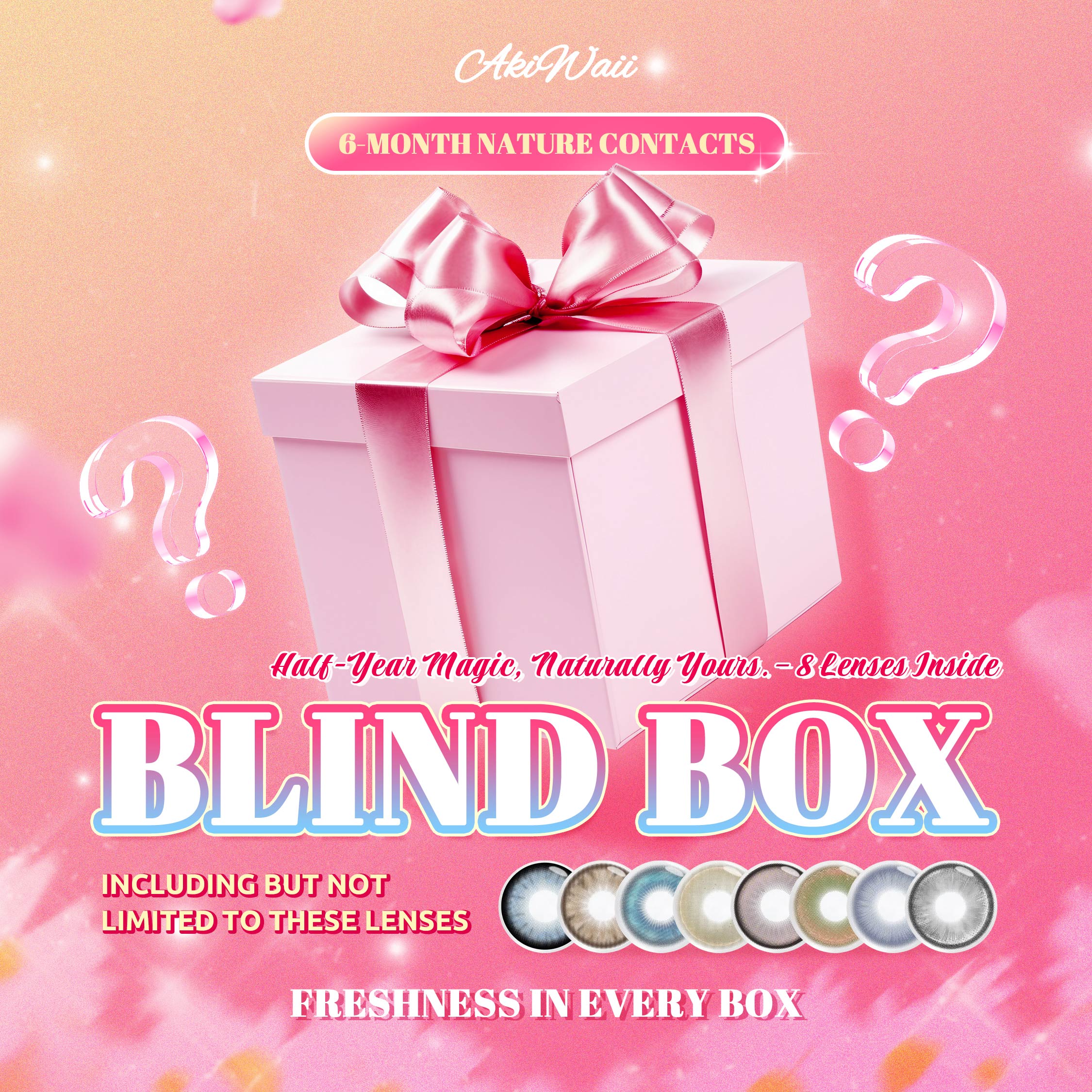 Akiwaii 6-Month Nature Contacts Blind Box – 8 Pairs